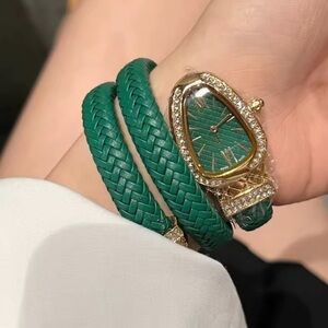 Serpenti Dark Emerald Gold Wrap Timepiece Watch